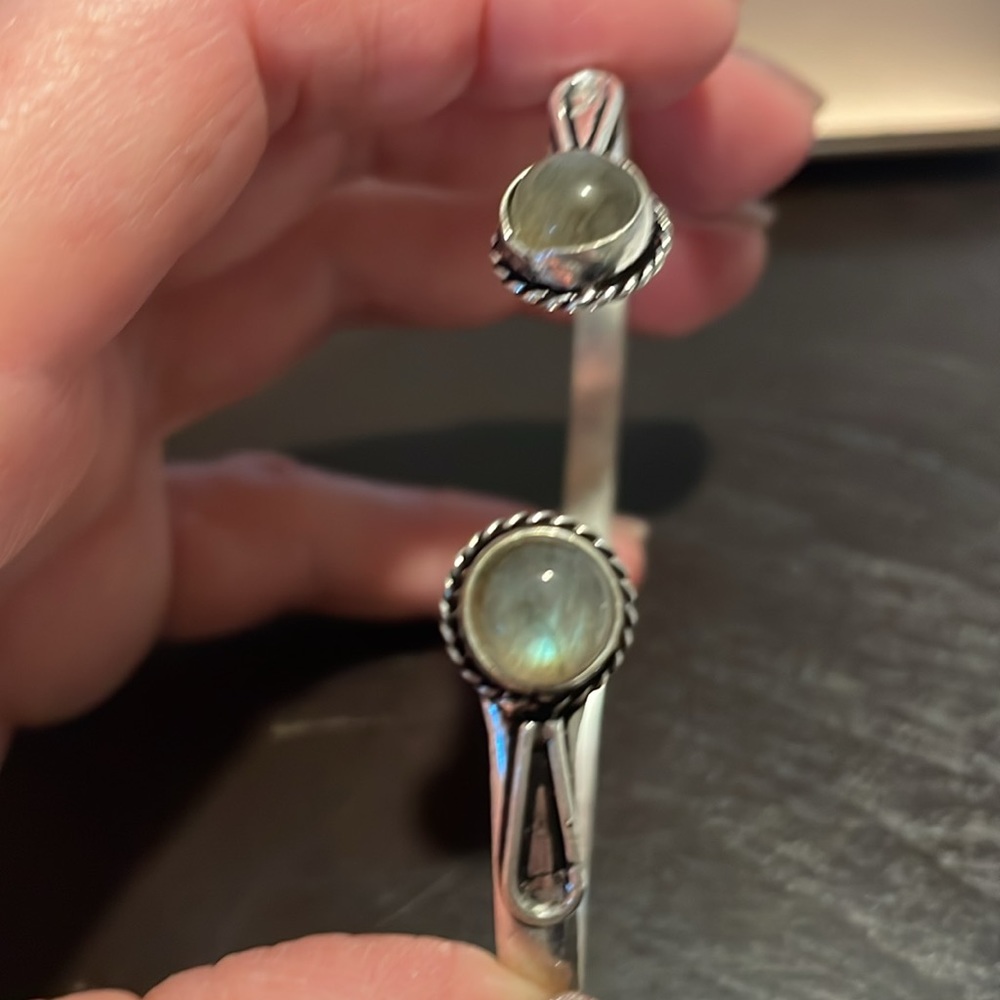 NWT Labradorite Adjustable Cuff Bracelet Silver